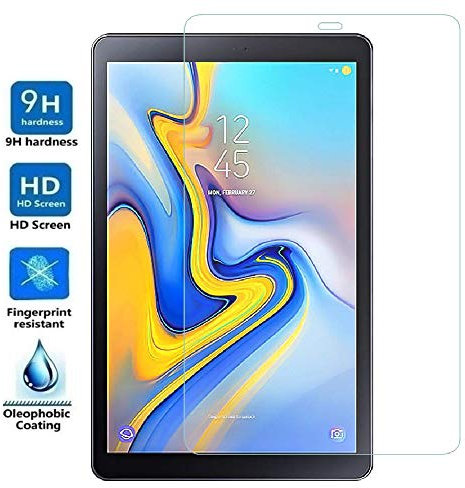 REY Bildschirmschutz aus gehärtetem Glas für Samsung Galaxy Tab A 10.5 2018, Schutzfolie, Displayschutzfolie 9H+ Härte, Anti-Kratzen-Öl-Bläschen