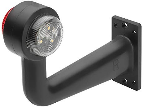 AdLuminis LED Positionsleuchte Rot Weiß, E-Prüfzeichen + IP67, 12V 24V Begrenzungsleuchte, für Anhänger etc. (Links)