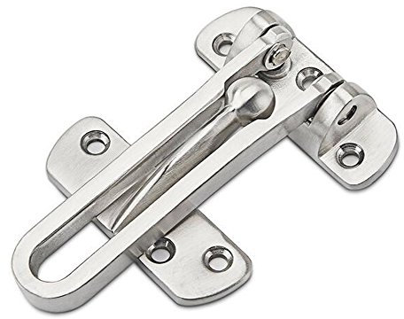 VASANA 1PCS Home Security Door Lock Stainless Steel Heavy Duty Swing Bar Lock Secondary Door Lock Security Clasp Reinforcement Lock for Home Hotel Office