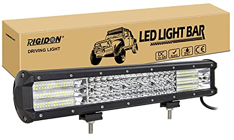 RIGIDON Led lichtleiste kfz, 12V 24V 18 Zoll 45cm 450W Spot Flut-Combo-Strahl Viererreihe offroad beleuchtung für SUV ATV, UTV, Traktor, LKW, Fahrzeuge, 6000K led nebelscheinwerfer, Led scheinwerfer