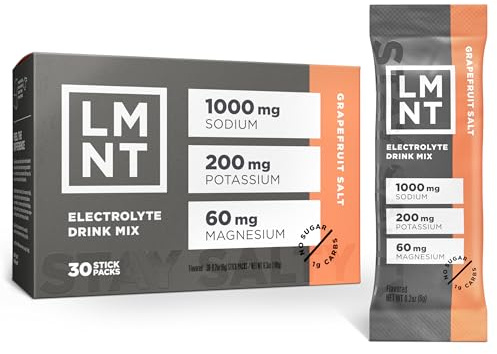 LMNT Zero Sugar Electrolytes - Grapefruit Salt | Drink Mix | 30 Count
