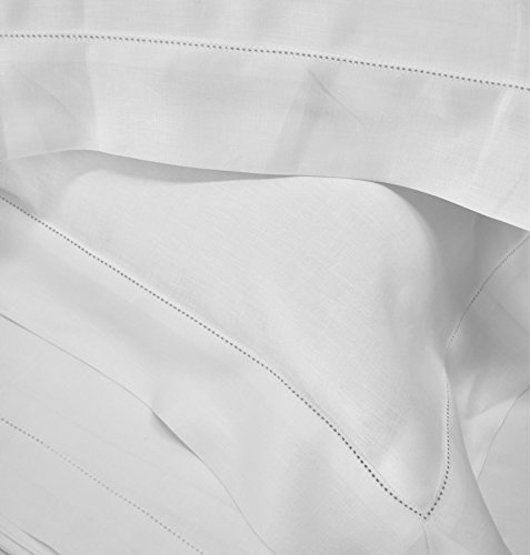 Manifattura Tessile Reine Leinenbettwäsche mit Hohlsaum - Weiß, 140x200 Doppelbett