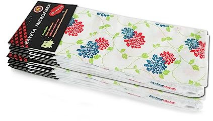 Super Mundo - Paños de Limpieza de Microfibra, Bayetas Microfibras, 12 Unidades, Ideal para Limpieza, Cocina, Coche, Baño, 30 X 40 cm (Flores)