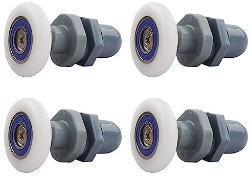 Qikuver Duschkabine Rollen Schiebetür Rollen Ersatzteile Duschkabinen Glastürrolle 4 Stück Ersatzrollen für Duschtür Rollen Duschkabinen Rollen Badezimmer Zubehör (27MM)