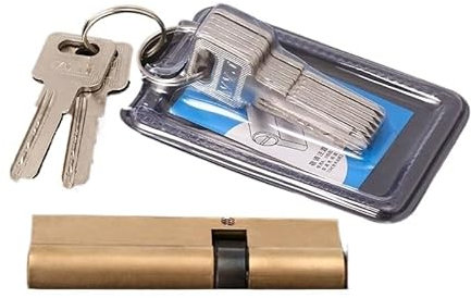 SkyjOy Serrure Porte Cylindre AB Clé Antivol Entrée Serrure de Porte en Laiton Noyau allongé Clés étendues (37.5-82.5) mm