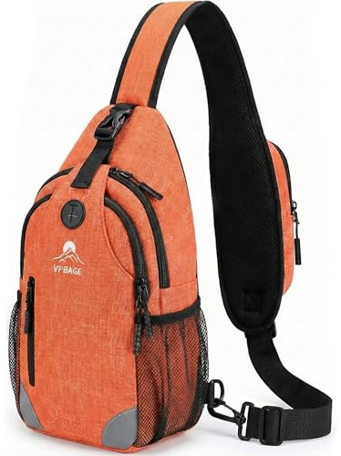 Structured Sling Backpack with Oversized Strap Pocket (Fits Power Bank) - Heavy Duty Water Resistant Crossbody Bag for Tech & Travel - Thick Padded Bottom Anti-Theft Daypack (Fits Tablet/Console)