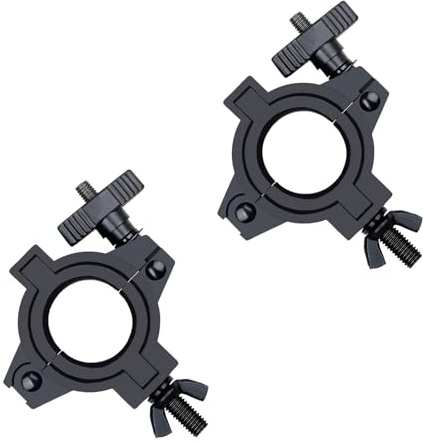Stage Lighting Truss Clamp, Heavy Duty Mounting Hook for DJ Lights,Lighting O clamp Fit 3 Size Pipe Diameter: 25mm/1inch, 38mm/1.5inch, 50mm/2inc(2 Pack Black)