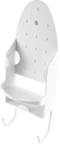 VALICLUD Soporte Pared Acero Inoxidable para Tabla Planchar con Doble Gancho Resistente y Compacto para Hogar Hotel Blanco