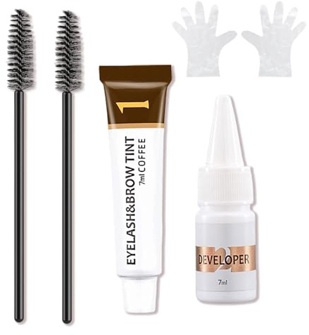 MOTIBACK Gel pour sourcils imperméable 2 en 1, mascara pour sourcils, maquillage durable résistant à la transpiration pour femmes débutantes, maquillage naturel longue durée (marron foncé)