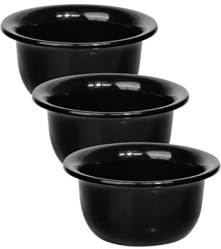 Cabilock Cuenco de Afeitar Reutilizable para Hombres, Set de 3 Tazones Negros de Espuma para Afeitar, Accesorio Portátil para Cuidado Personal y Barbería, Adecuado para Uso Doméstico