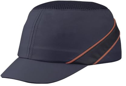 Deltaplus COLTAAIBMSH Anstoßkappe Baseball-Stil, Marineblau-Orange, Größe Einstellbar- short peak