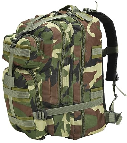 vidaXL Sac à Dos en Style d'Armée 50 L Camouflage Voyage Camping Randonnée