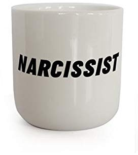 PLTY - Taza - Taza sin asa - Porcelana blanca esmaltada a mano - China de hueso de alta calidad - Tazas divertidas - Narcisista - Attitude