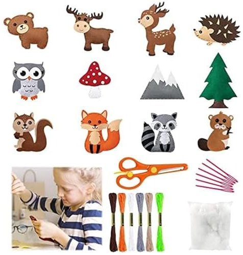 Select Zone gör-det-själv barnsyset, syspass, pysselset av filt, sömnad barn från 6 med broderigarn, plastnålar och sax