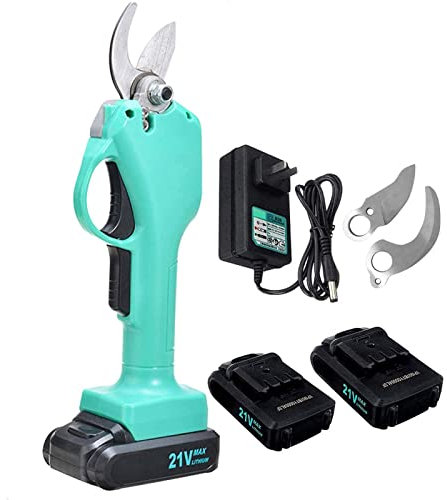 Cesoie Elettriche Per Potatura, Tagliaerba A Batteria, Potatore Per Rami Di Albero, Attrezzi Da Giardino, Forbici Elettriche In Acciaio Al Carbonio, Diametro Di Taglio 25 Mm, Con 2 Pezzi