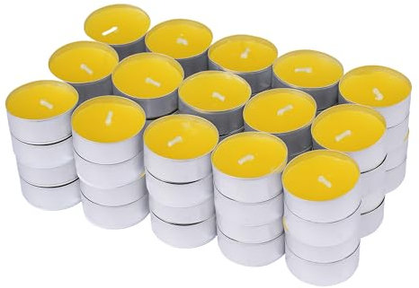 Tealight Profumate Candele Giallo Profumate Piccole Lumini - 60 Candele Citronella