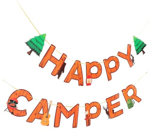 Cabilock Partydekorationen Zum Thema Camping Benutzerdefinierte Flagge Für Partydekorationen Zum Thema Camping Im Freien