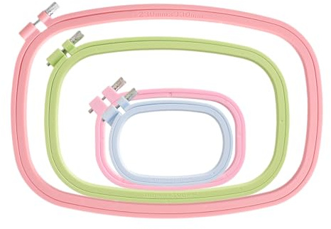 Lot de 3 cerceaux à broder rectangulaires carrés en ABS pour broderie au point de croix, outil de couture pour loisirs créatifs, couture pratique (multicolore)
