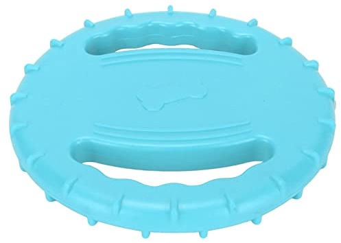 BSTCAR Disque Volant pour Chien, Jouet Couinant, 2 Côtés, Design Creux, Animal de Compagnie, Interactif en Plein Air, en Caoutchouc Souple, pour Mâcher, Jouer, Entraînement (Bleue)