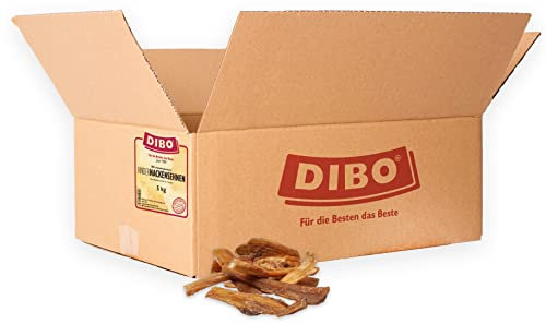 DIBO Rindernackensehnen, 5kg-Karton, der kleine Naturkau-Snack oder Leckerli für Zwischendurch, Hundefutter, Qualitätskauartikel ohne Chemie