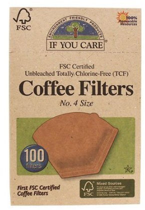 If You Care Coffee Filters No.4 Unbleached 100's Large - CLF-IYC-P6199 by If You Care