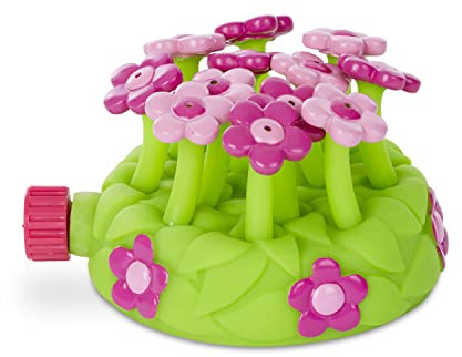Melissa & Doug Sunny Patch Pretty Petals Flower Sprinkler Toy with Hose Attachment Toddler and Kids Outdoor Water Play Ages 3+