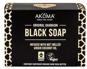 Black Soap with Shea Butter and Coconut Oil for Men and Women | Vegan, Organic, Ideal for Face and Body