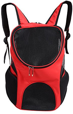 Fdit Tragbare Haustier Umhängetasche Breathable Haustier Rucksack im Freienreise Fördermaschine für Haustier Hundekatze Kaninchen(Rot)