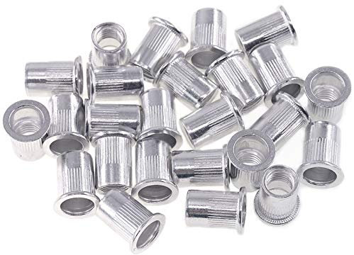 Keadic – Kit de tuercas de remache de aluminio con rosca de cabeza plana – M3 M4 M5 M6 M8 M10 (métrico)