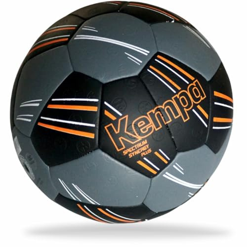Kempa SPECTRUM SYNERGY PLUS Handball Trainings- und Spielball mit einzigartiger 30-Panel-Konstruktion - für jede Altersklasse geeignet - schwarz/anthra - Größe 0