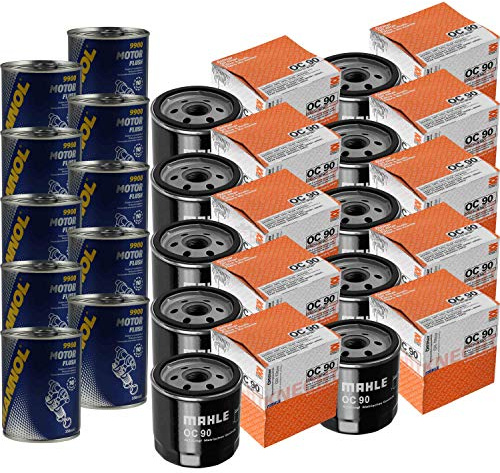 Lot de 10 filtres à huile MAHLE/KNECHT OC 90 + 10 x rinçage moteur SCT Flush