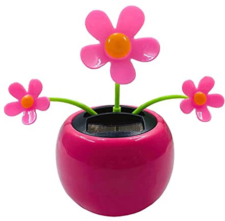 Auto Solar Tanzspielzeug Wackelblume Solarblume Solarbetriebenes schwingendes Armaturenbrett Ornament Blumentopfform Solar Ornament, für Schreibtische, Schlafzimmer, Wohnungen
