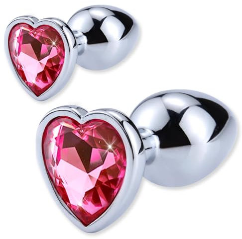 2x plug anale da donna uomo Anale Piastra metallica Kit anal plug Pezzi per uomini,Set plug anale con cristallo diamante,per principianti donne, coppie, uomini(Ø 27 mm, Ø 35 mm)