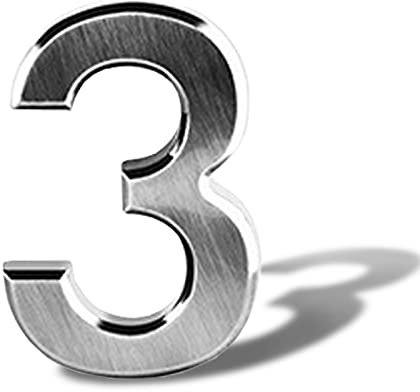 Hausnummer aus Edelstahl selbstklebend –Haustür Nummer Höhe 8 cm – Straßennummer – Design-Türnummer (3)