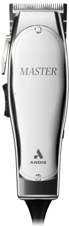 Andis 01815 Professional Master Adjustable Blade Hair Clipper, Carbon Steel T-Blade - Silver