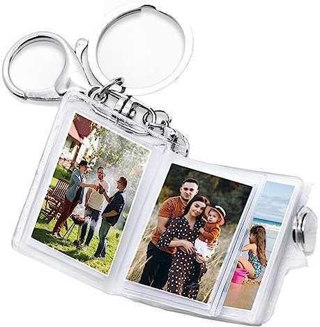 Monaghan 1 Stück Kleiner Mini-Fotoalbum-Schlüsselanhänger mit 16 Bildern, Buchhalter, Schlüsselanhänger, DIY-Geschenke für, Freundin