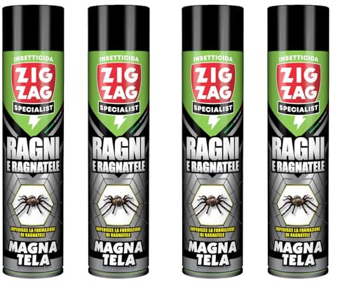 Zig Zag Magnatela Maxi Formato da 600ml - Insetticida Ragni con Azione Residuale, Efficacia Immediata, Protezione Elevata, Facile Utilizzo, Made in Italy, 4 Pezzi - FERROELETTRA