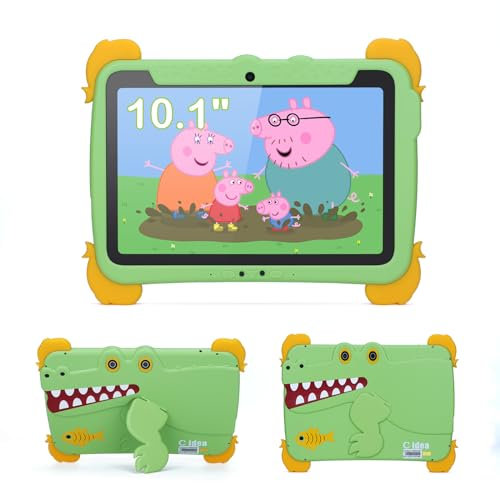 C idea Tablettes pour Enfants Android 13 Tablette pour Enfants, 10,1 Pouces d'apprentissage iwawa installé Une Tablette pour Tout-Petits avec étui, 4 Go de tablettes de caméras Doubles RAM avec WiFi
