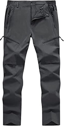 donhobo Herren Outdoorhose Wanderhose Leicht Schnelltrocknend Wasserdicht Stretch Trekkinghose Campinghose Funktionshose Freizeit Kletterhose, Dunkelgrau, 36
