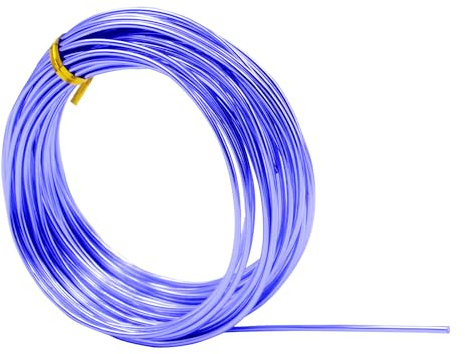 12 Gauge Aluminum Craft Wire, 2mm Thick, 10m Length, for Modeling, Weaving | Colourful Blue Wire for Crafting, Sculptures and Model Making, Easy to Bend and Shape for Unique Handmade Designs