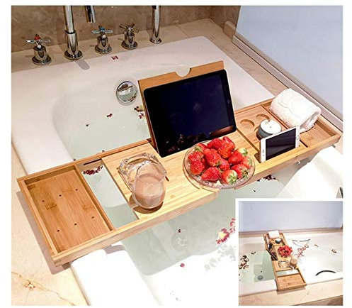Vassoio per vasca da bagno, libro per vino, porta tablet, porta lettura, vasca da bagno