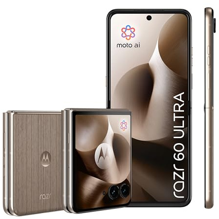 Motorola razr 60 Ultra (Flip-Phone 6,96-pOLED-Display/Robustes 4,0-Außendisplay mit Gorilla Glass Ceramic, widerstandsfähig, wassergeschützt, 50-MP-Moto-AI-Kamera, 12/256 GB) Pantone Mountain Trail