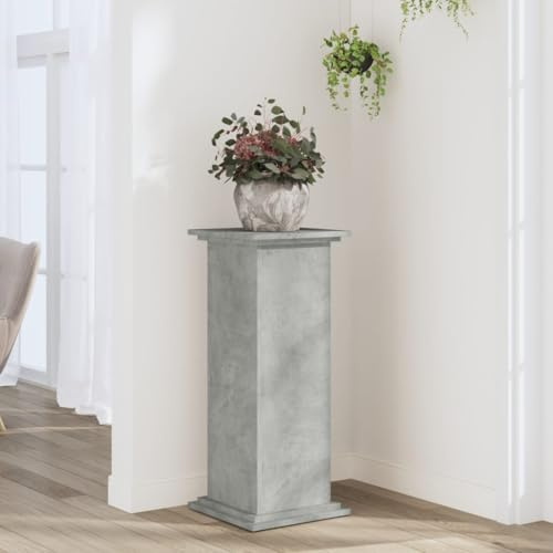 Mokuyary Soporte para plantas, color gris hormigón, 33 x 33 x 80 cm, material de madera, estantería para plantas interior y exterior, escalera decorativa para flores, para terraza, balcón, salón