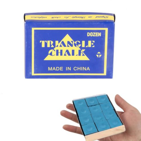 BOBOZHONG Pool Cue Chalk,12 Pcs Blue Triangle Snooker Pool Chalk,No-Slip Pool Chalk for Professional & Home Players for Tournaments,Gym,Home,Sports Billiard