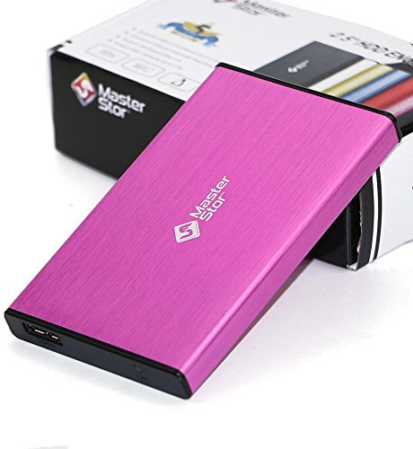 MasterStor 2 años de garantía-Disco Duro Externo USB 3.0 Super-rápido de 2.5 Pulgadas SATA Laptop Hard Drive Disco Duro portátil Rosa (80 GB, 120 GB, 160 GB, 320 GB, 500 GB, 1 TB) (1 TB) (250GB)