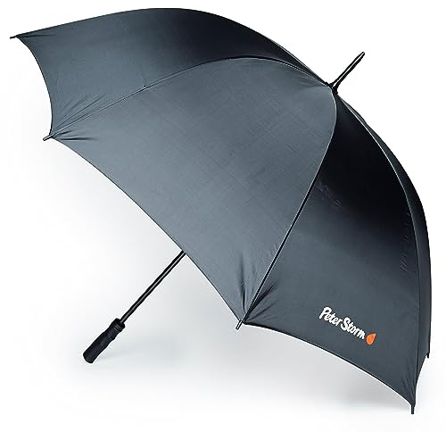 Peter Storm Golf Umbrella, Extra Large Oversized Brolly, Lightweight, Durable, Waterproof & Wind Resistant, 48inch Diameter (Black)