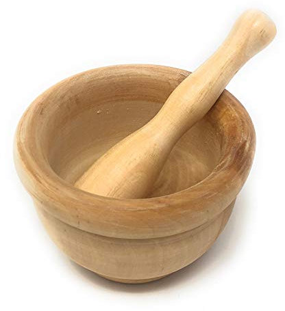 ARTEMA Mortaio Legno Diametro 13 cm con pestello, 16 cm Cucina