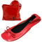After Party Pumps® Lady in Red Size UK 7-8 Ladies Roll Up Shoes Fold Up Pumps Foldable with Carrier Pouch