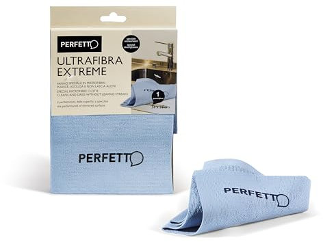 Perfetto Extreme Panno Multiuso per Acciaio/Vetri, Tessuto, Azzurro, 36x32x0.5 cm