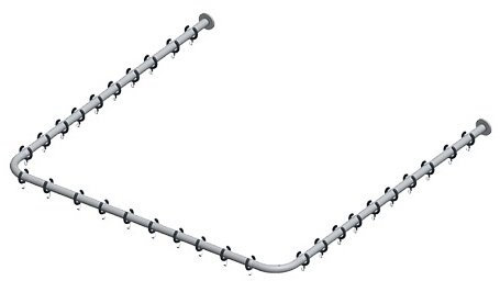 KEUCO Brausevorhangstangen Set Plan 14940 für Dusche U Form 120x120cm Edelstahl 14940071200